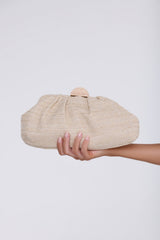 Natural Raffia Clutch Beige