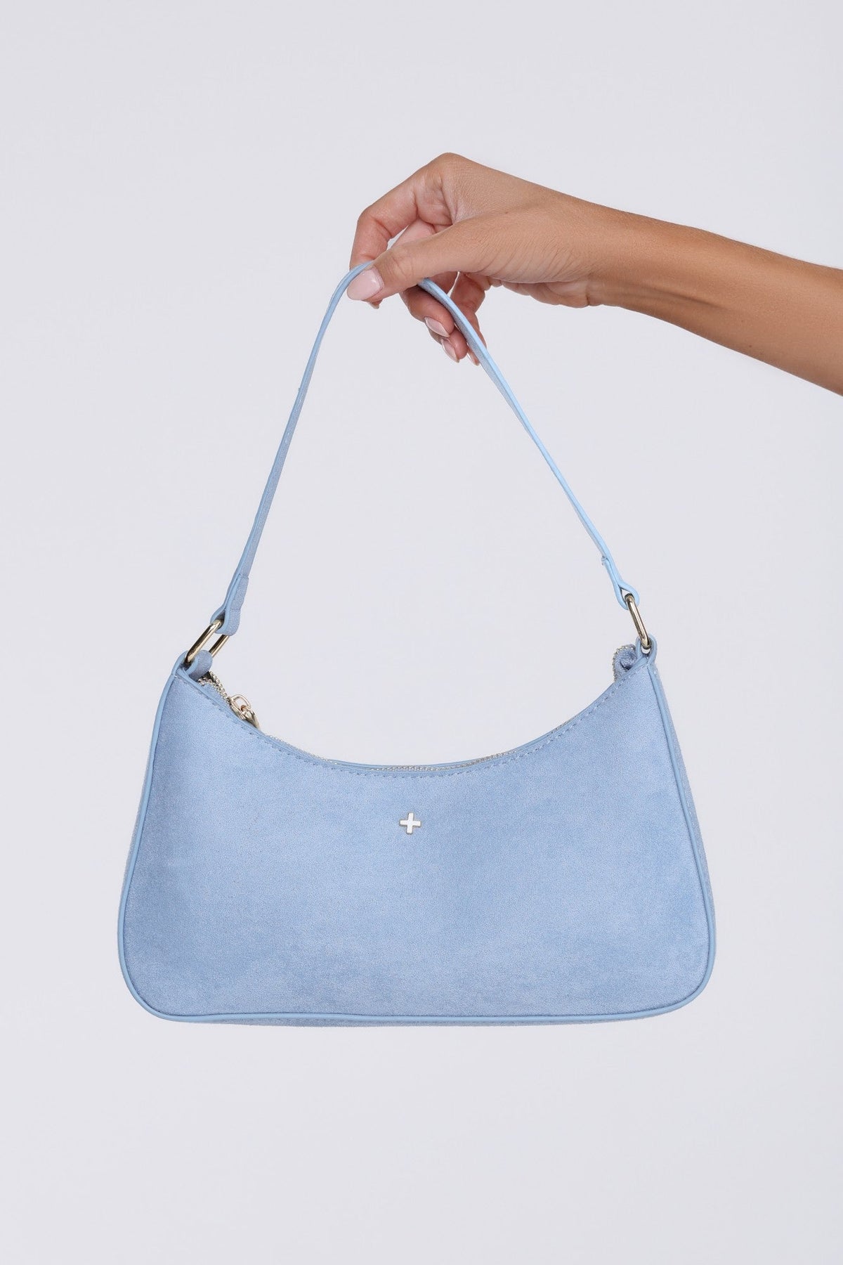 Josee Shoulder Bag Denim Blue Suede