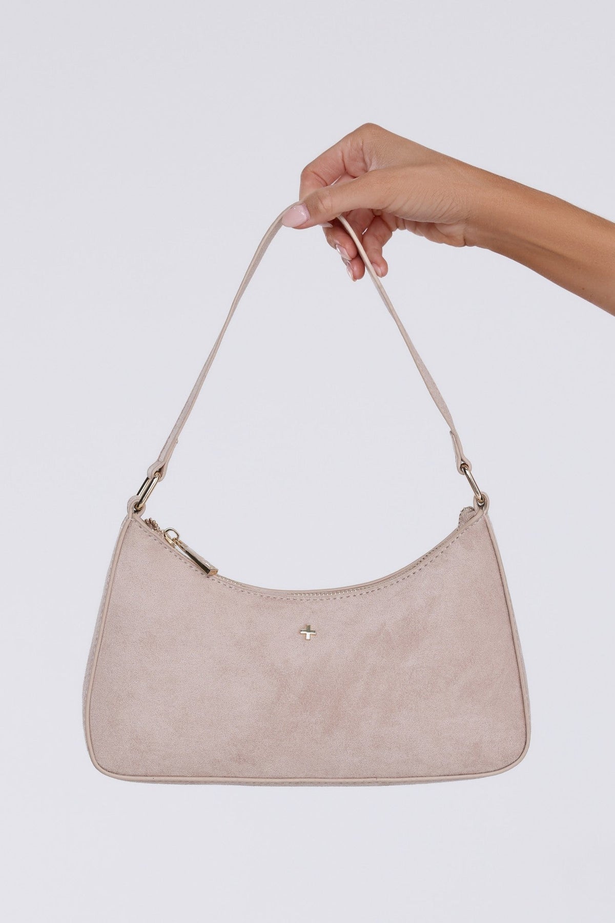 Josee Shoulder Bag Almond Suede Gold