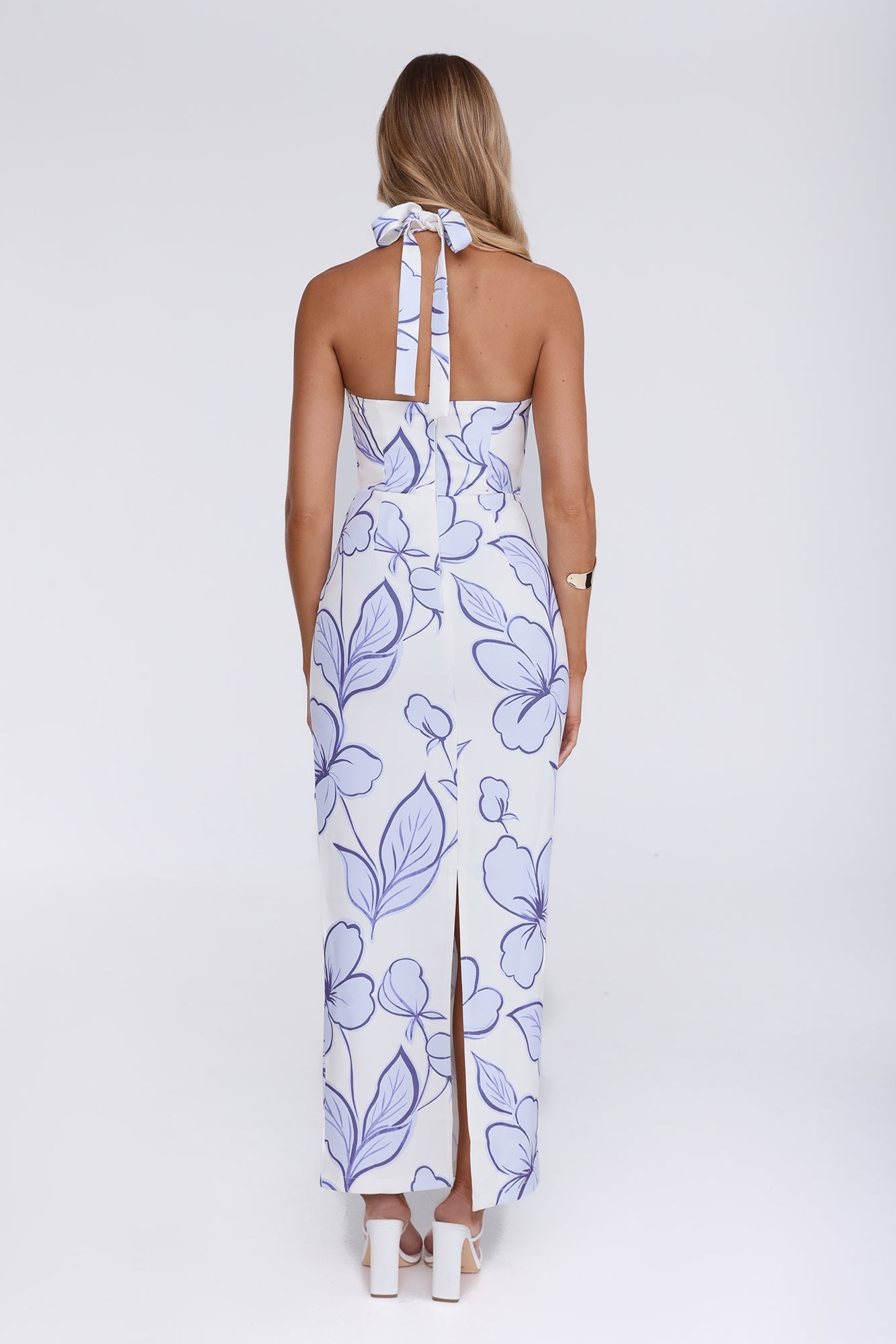 It Girl Moves Halter Maxi Dress White