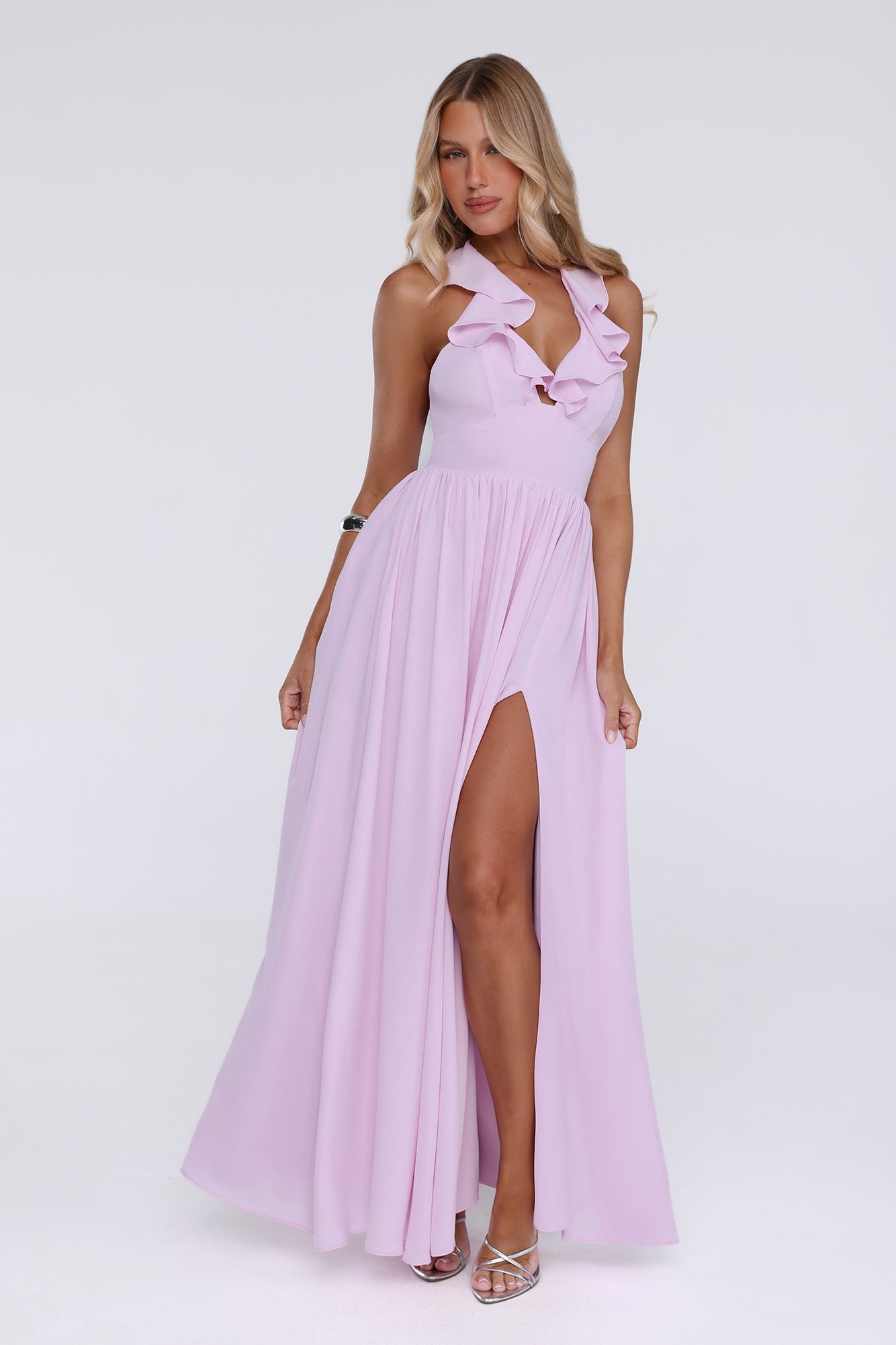 Celebrate You Halter Maxi Dress  Pink