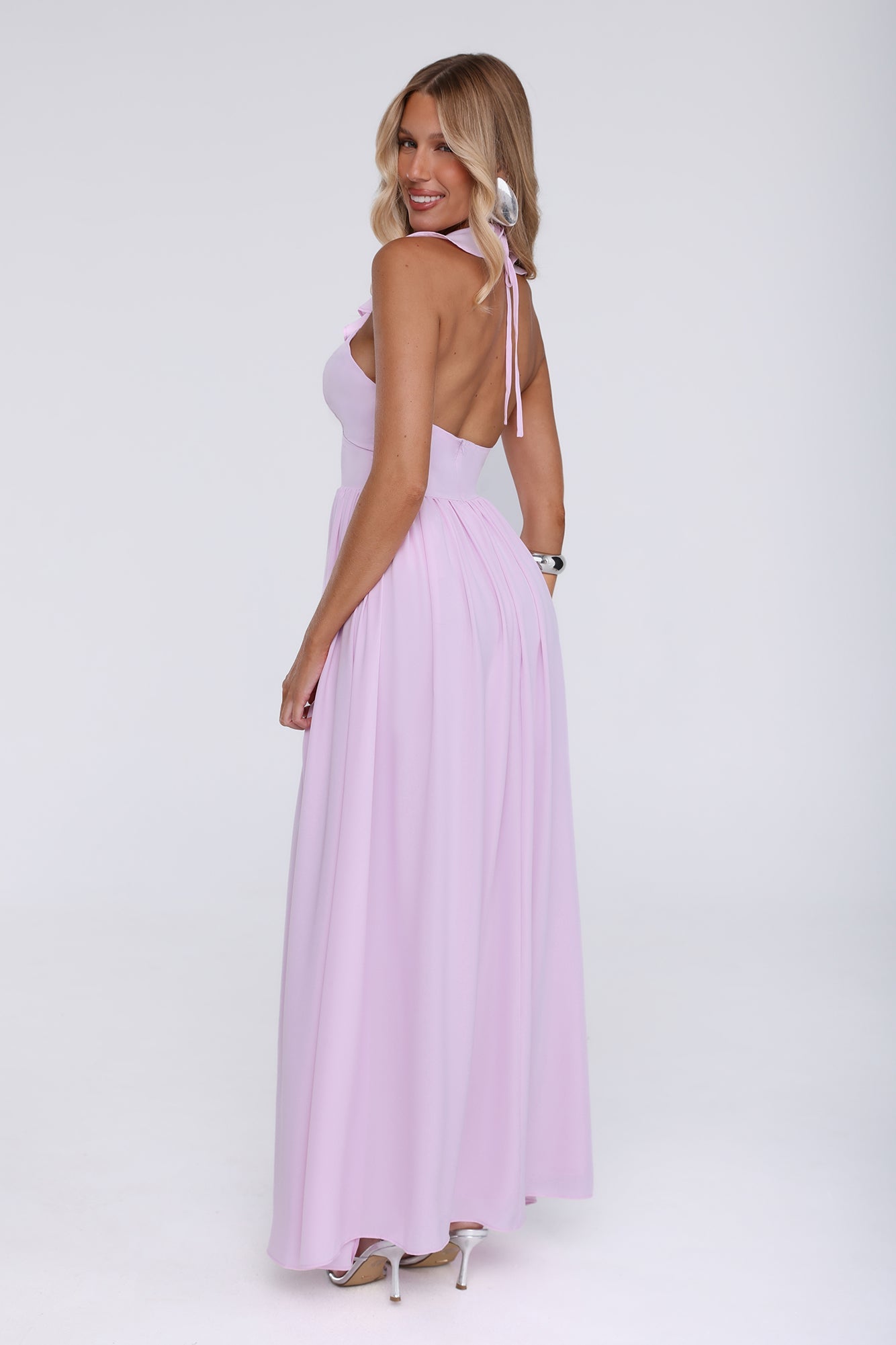 Celebrate You Halter Maxi Dress  Pink