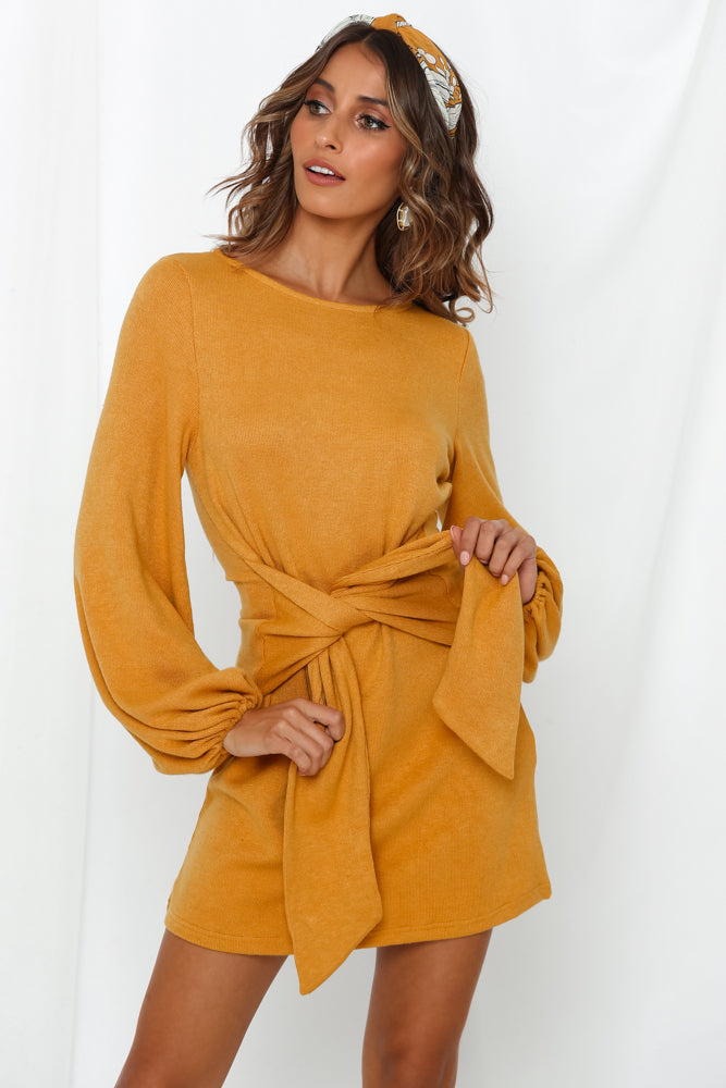 Life Out There Dress Mustard