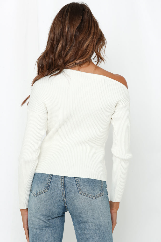 Dream Of A Different Kind Knit Top Ivory