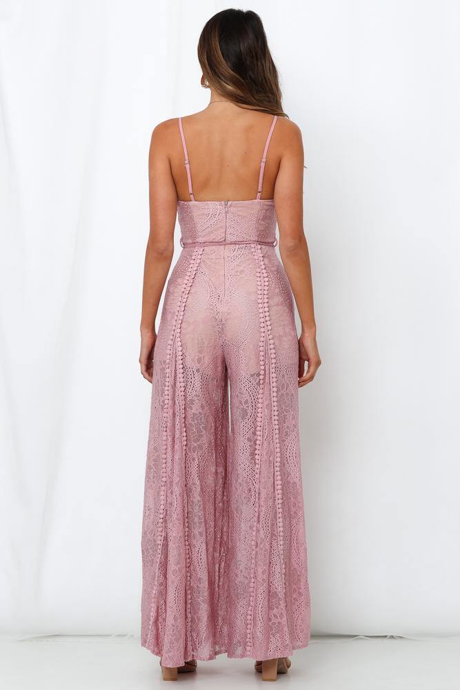 Foot In The Door Jumpsuit Blush