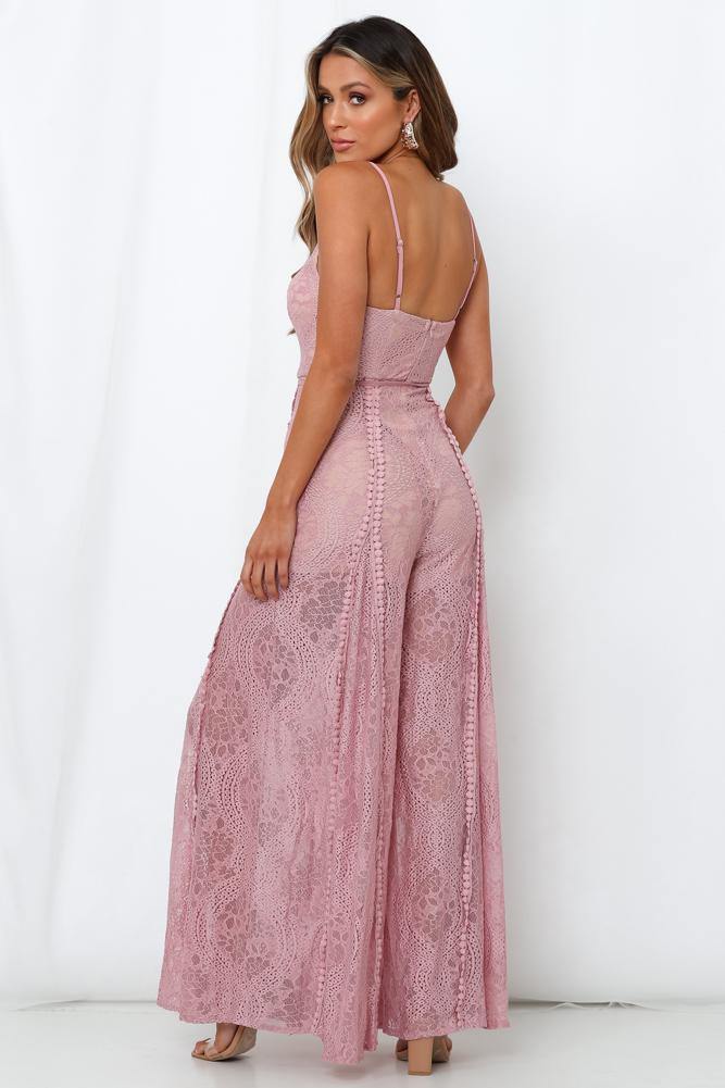 Foot In The Door Jumpsuit Blush