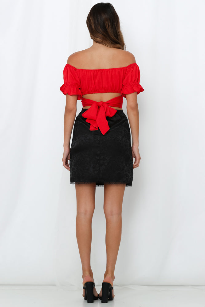 Danced Until Four Crop Top Red