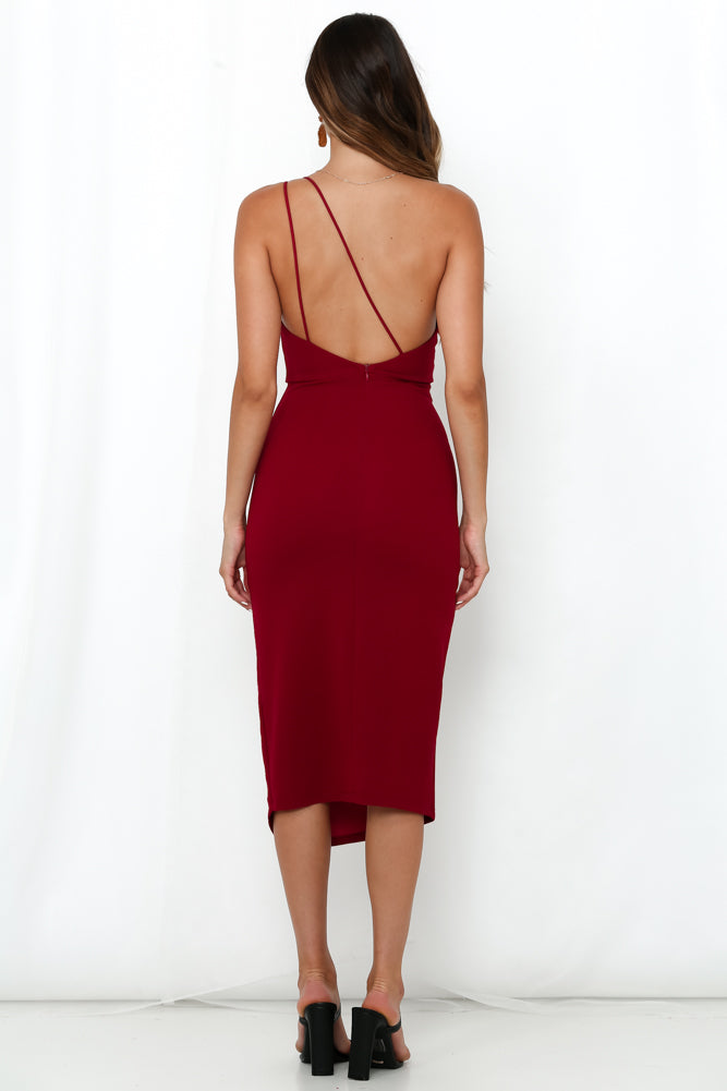 HELLO MOLLY Taking It Back Dress Maroon