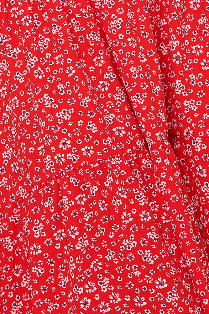 Giving Me Good Vibes Midi Dress Red