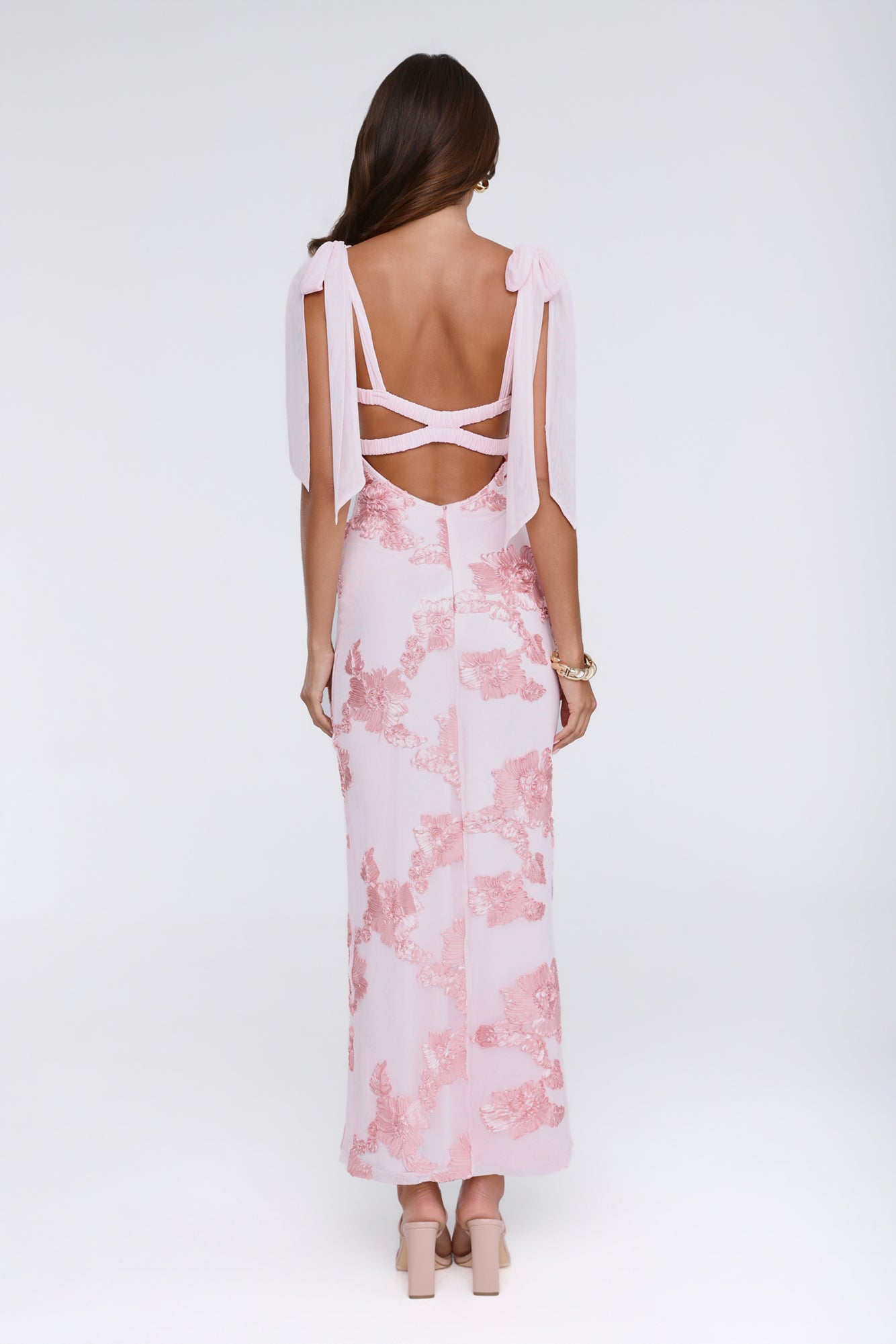 Dear Me From Me Mesh Maxi Dress Pink