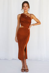 Block It Out Midi Dress Rust