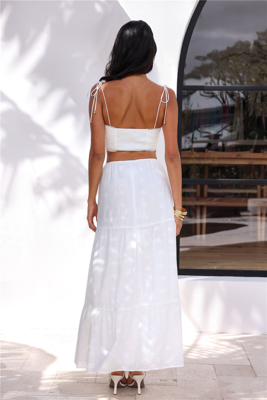 Golden Energy Crop Top White