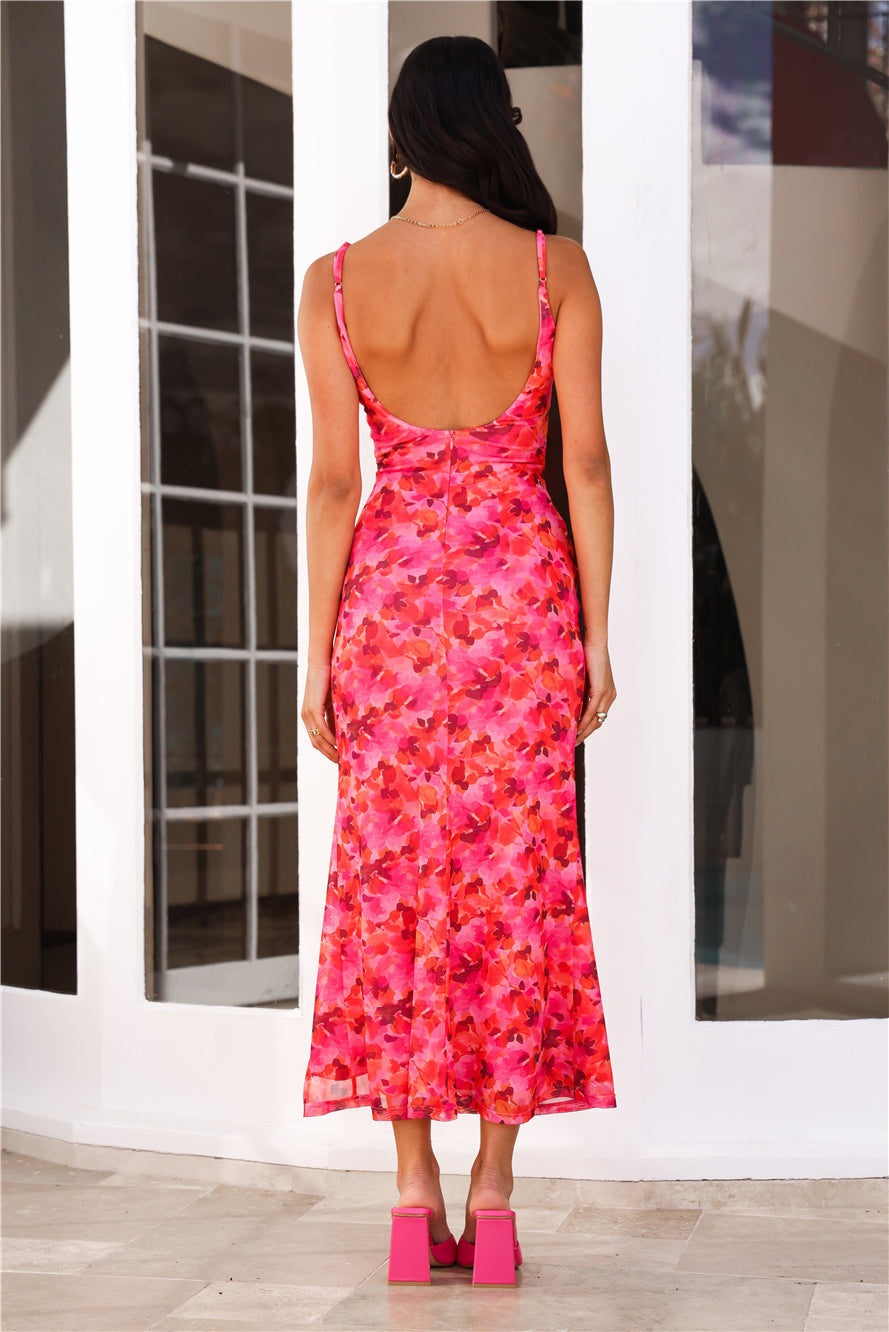 All The Cool Vibes Mesh Maxi Dress Pink