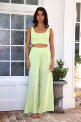 From The Sea Linen Crop Top Yellow