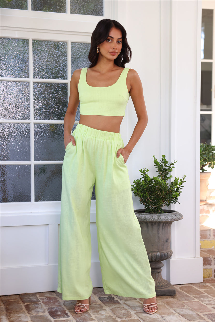 From The Sea Linen Pants Yellow