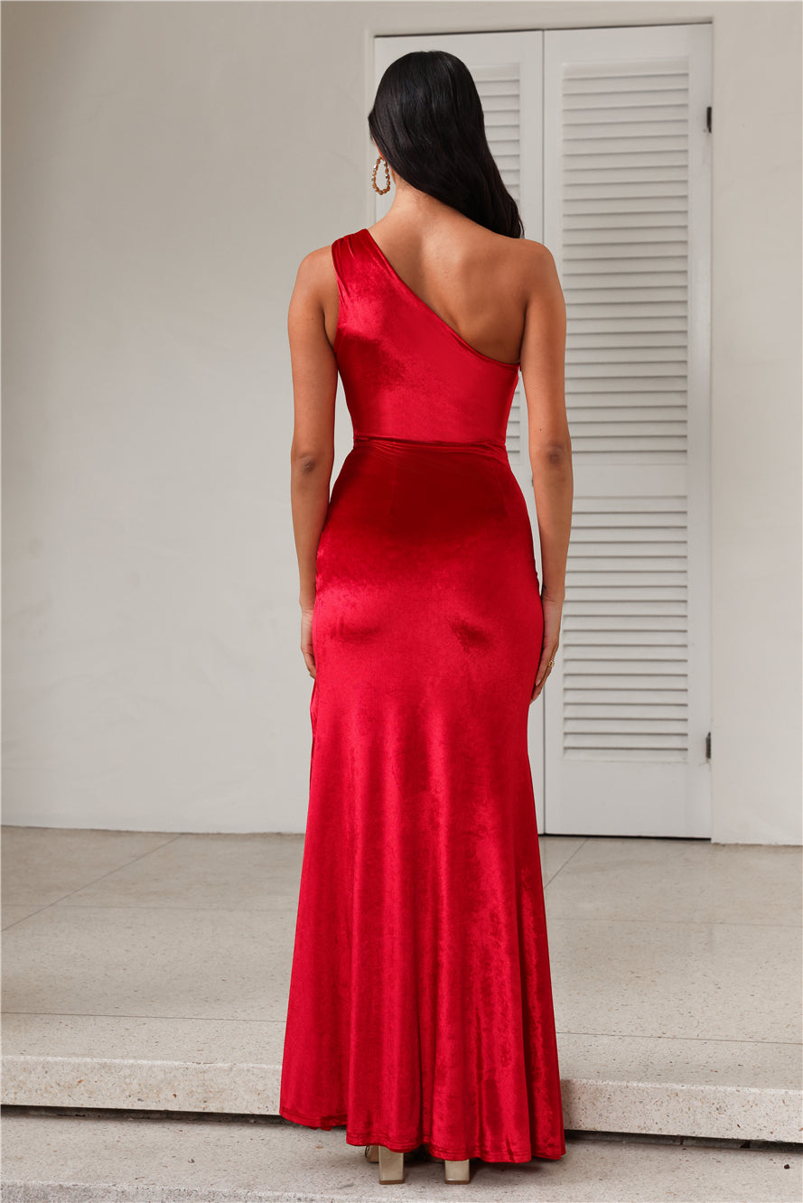 DEAR EMILIA Romantic Fling Maxi Dress Burgundy