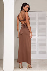 Enter The Party Maxi Dress Chocolate