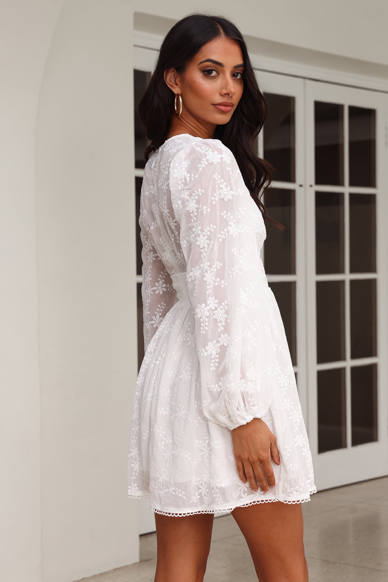Flower Patch Mini Dress White