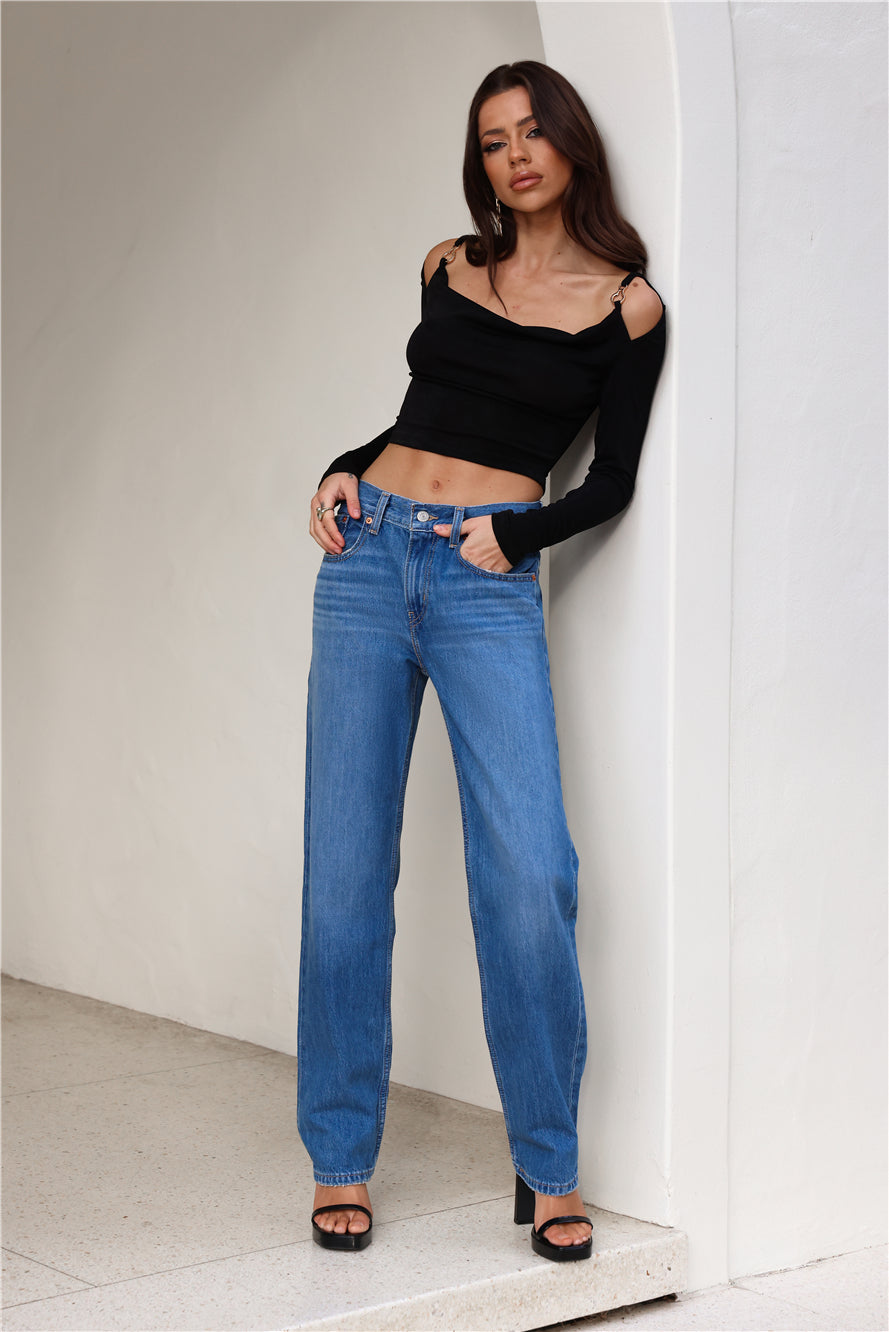 Influence Us Long Sleeve Crop Top Black