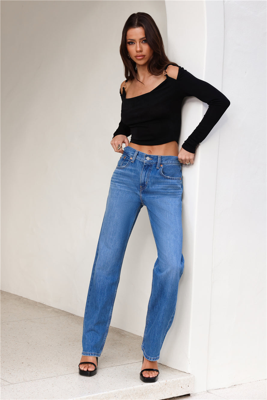 Influence Us Long Sleeve Crop Top Black