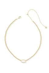 Elisa Gold Beaded Necklace Ivory