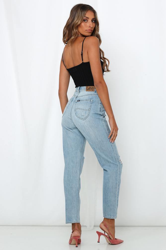 LEE High Mom Jeans Oxy Destruct