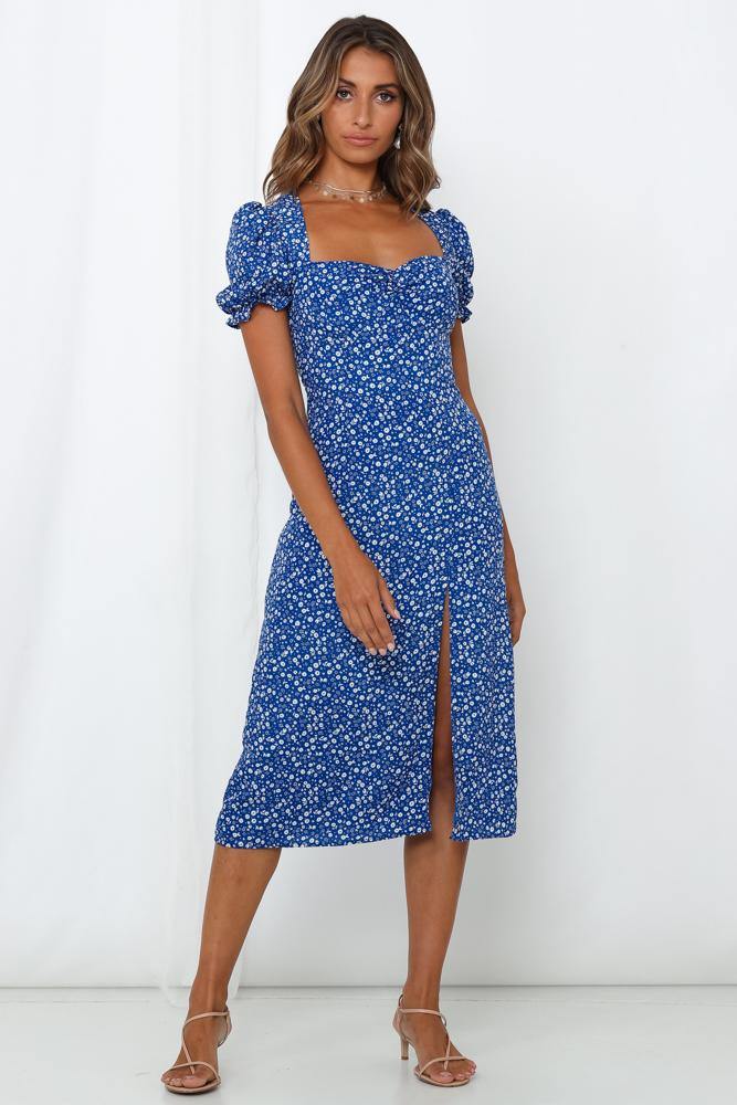 Gonna Break Every Rule Midi Dress Royal Blue