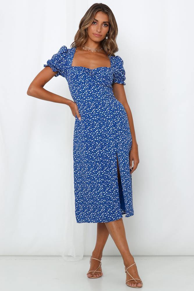 Gonna Break Every Rule Midi Dress Royal Blue