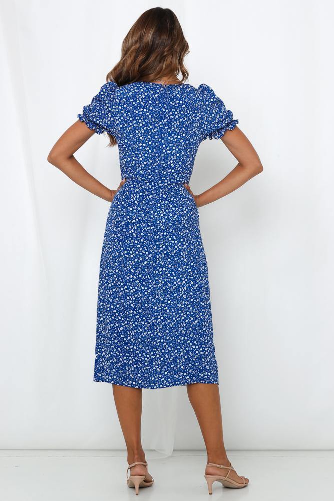 Gonna Break Every Rule Midi Dress Royal Blue