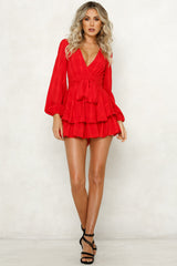 Must Be Lonely Now Romper Red