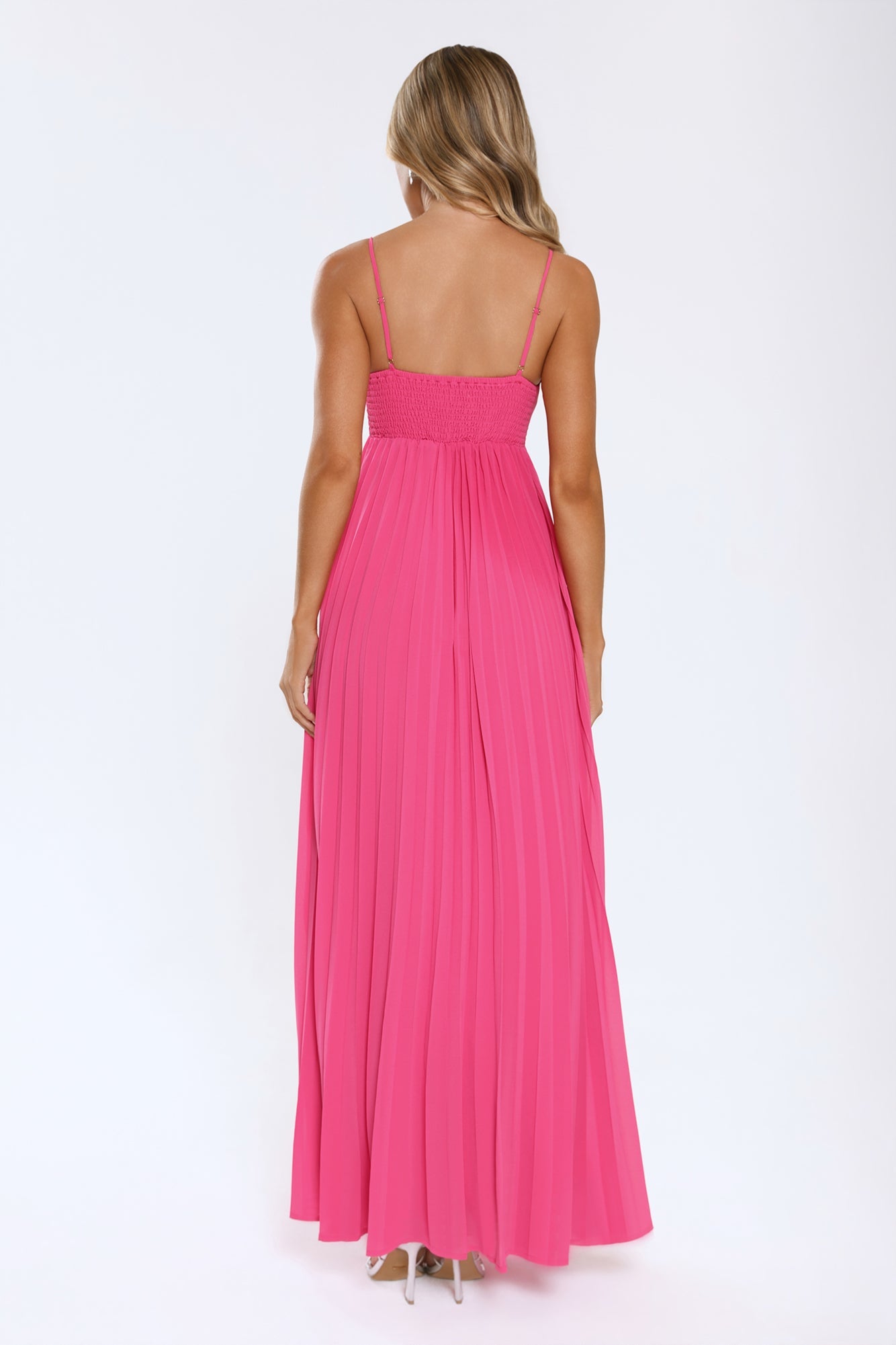 A Little Drama Strapless Maxi Dress Pink