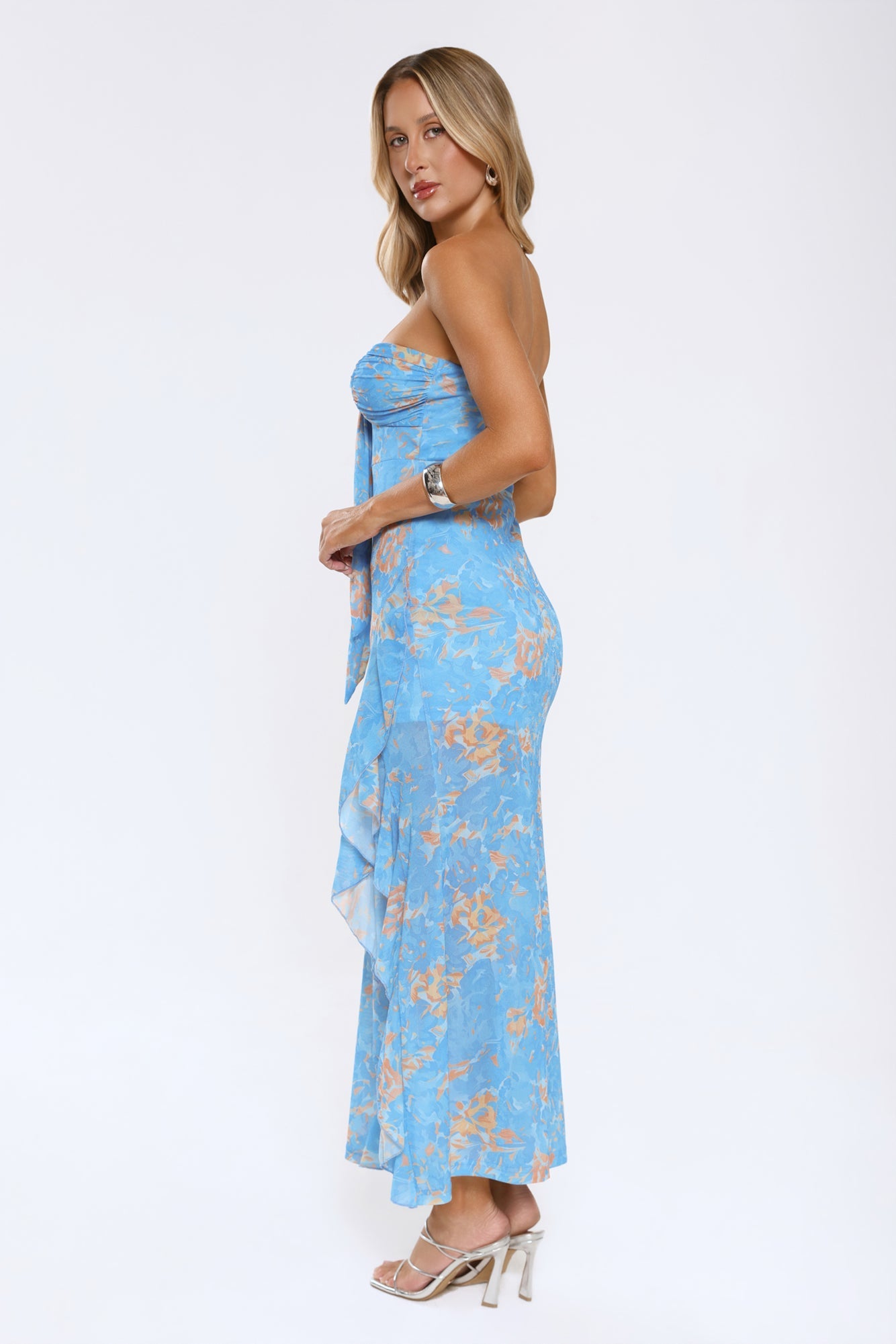Feelings Like This Strapless Maxi Dress Blue