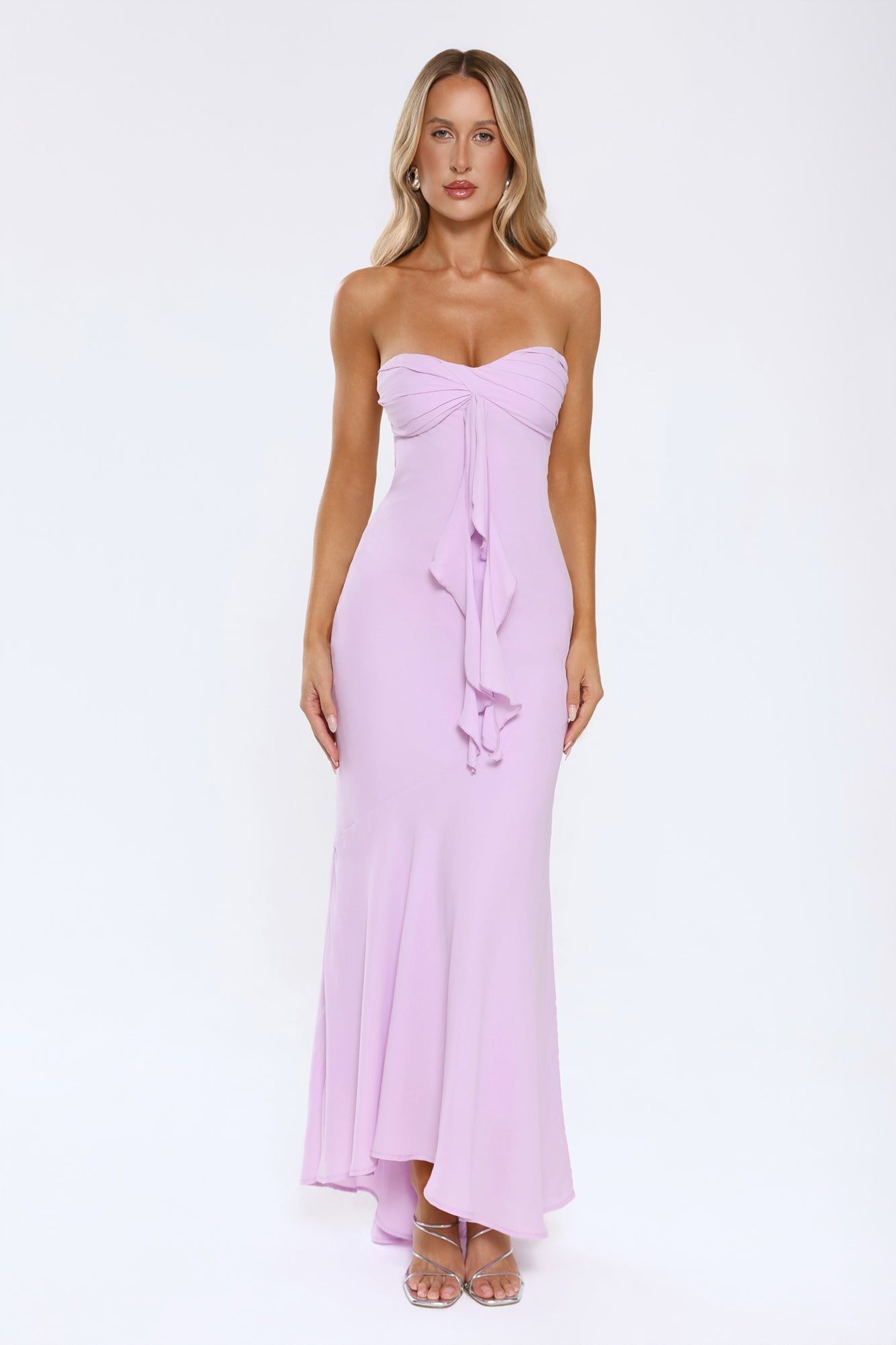 Flirt With Purpose Strapless Maxi Dress Lilac