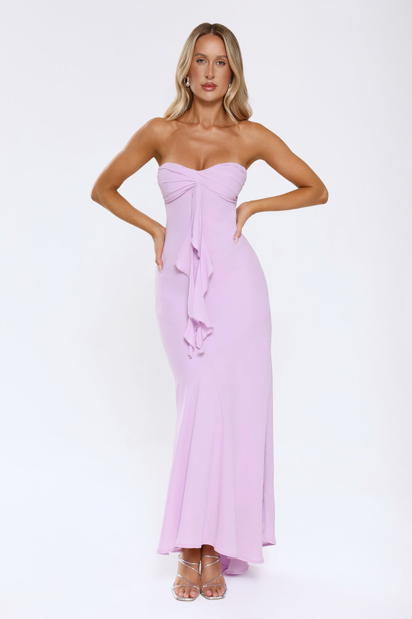 Flirt With Purpose Strapless Maxi Dress Lilac