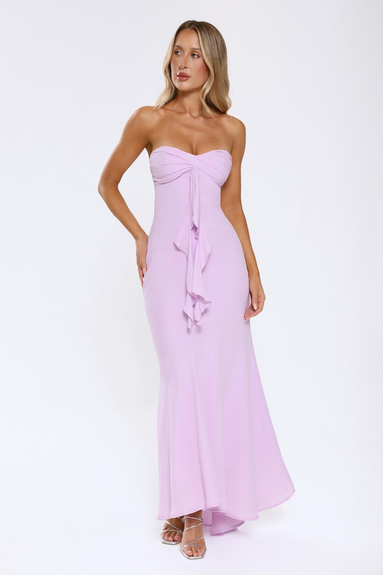 Flirt With Purpose Strapless Maxi Dress Lilac