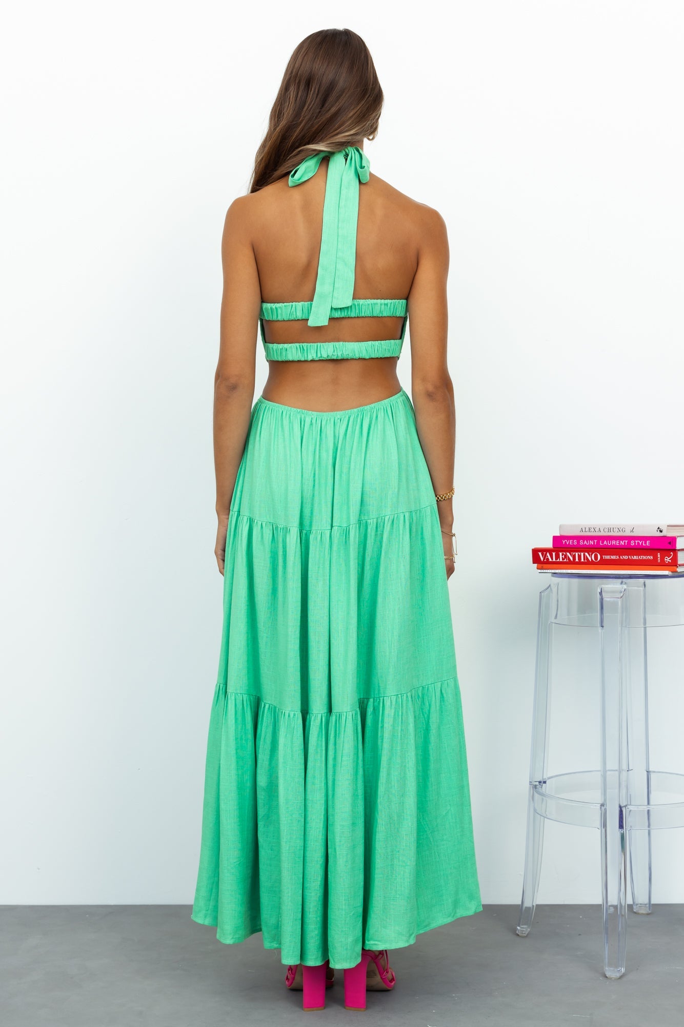 Landscape View Maxi Dress Green