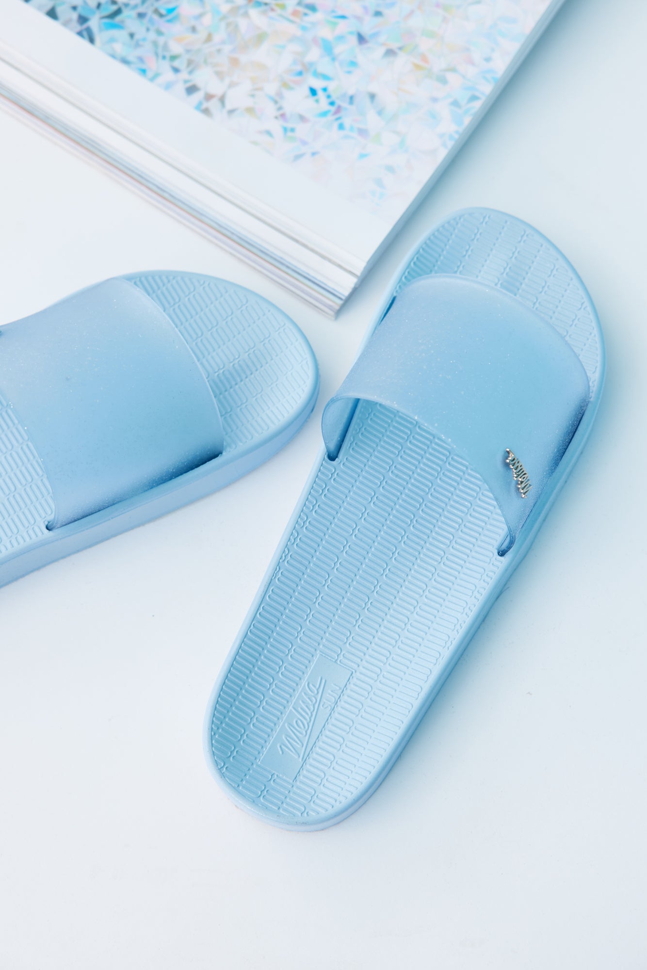 MELISSA Sun Sunset Slides Blue Glitter
