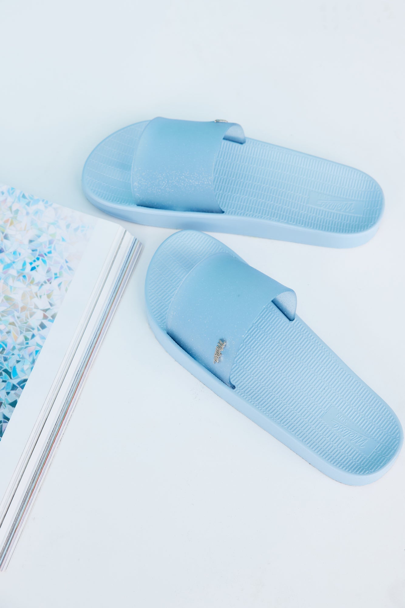 MELISSA Sun Sunset Slides Blue Glitter