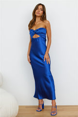 Curious Heart Satin Maxi Dress Royal Blue