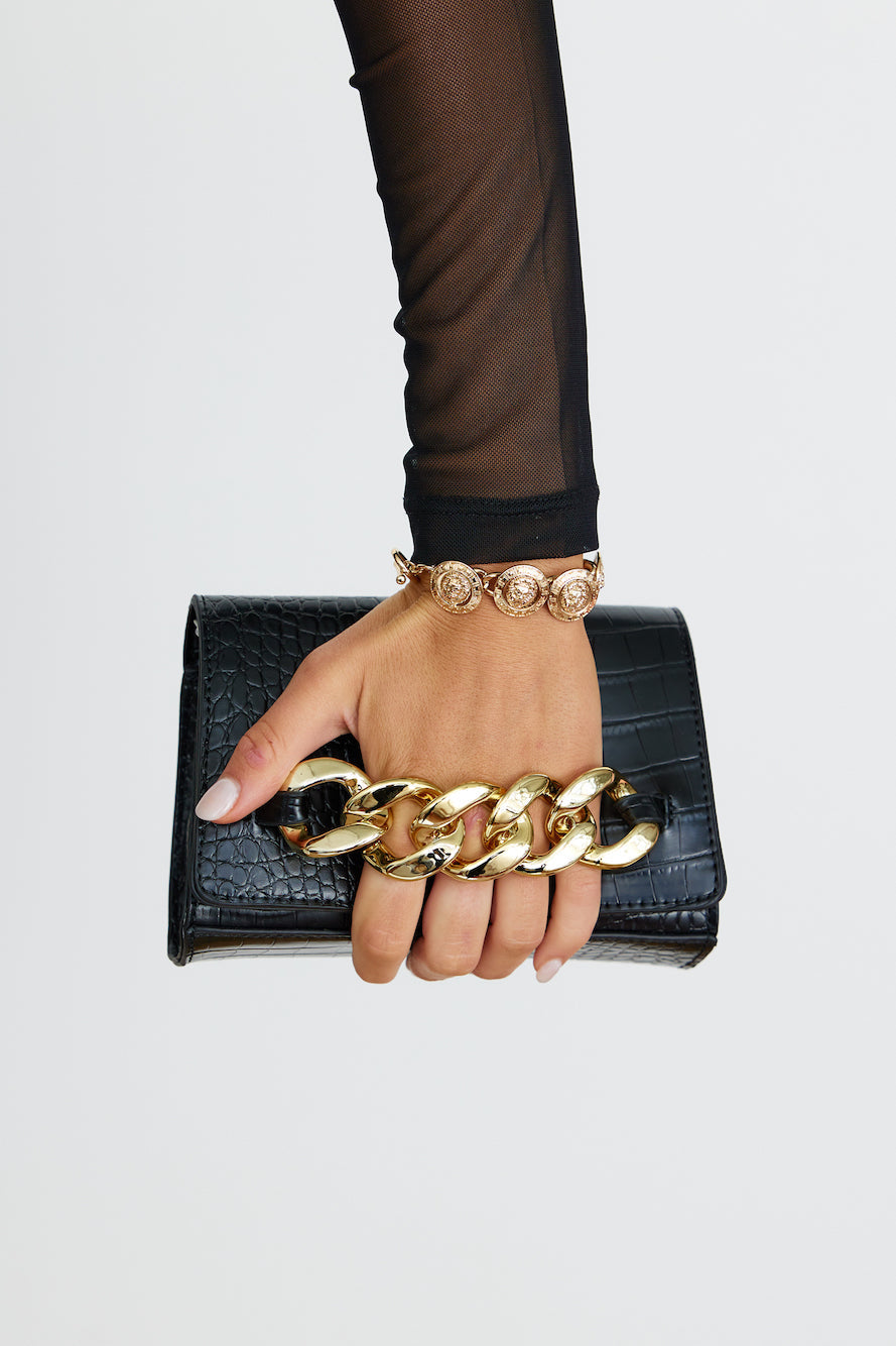 BILLINI Annabelle Crossbody Bag Black Croc