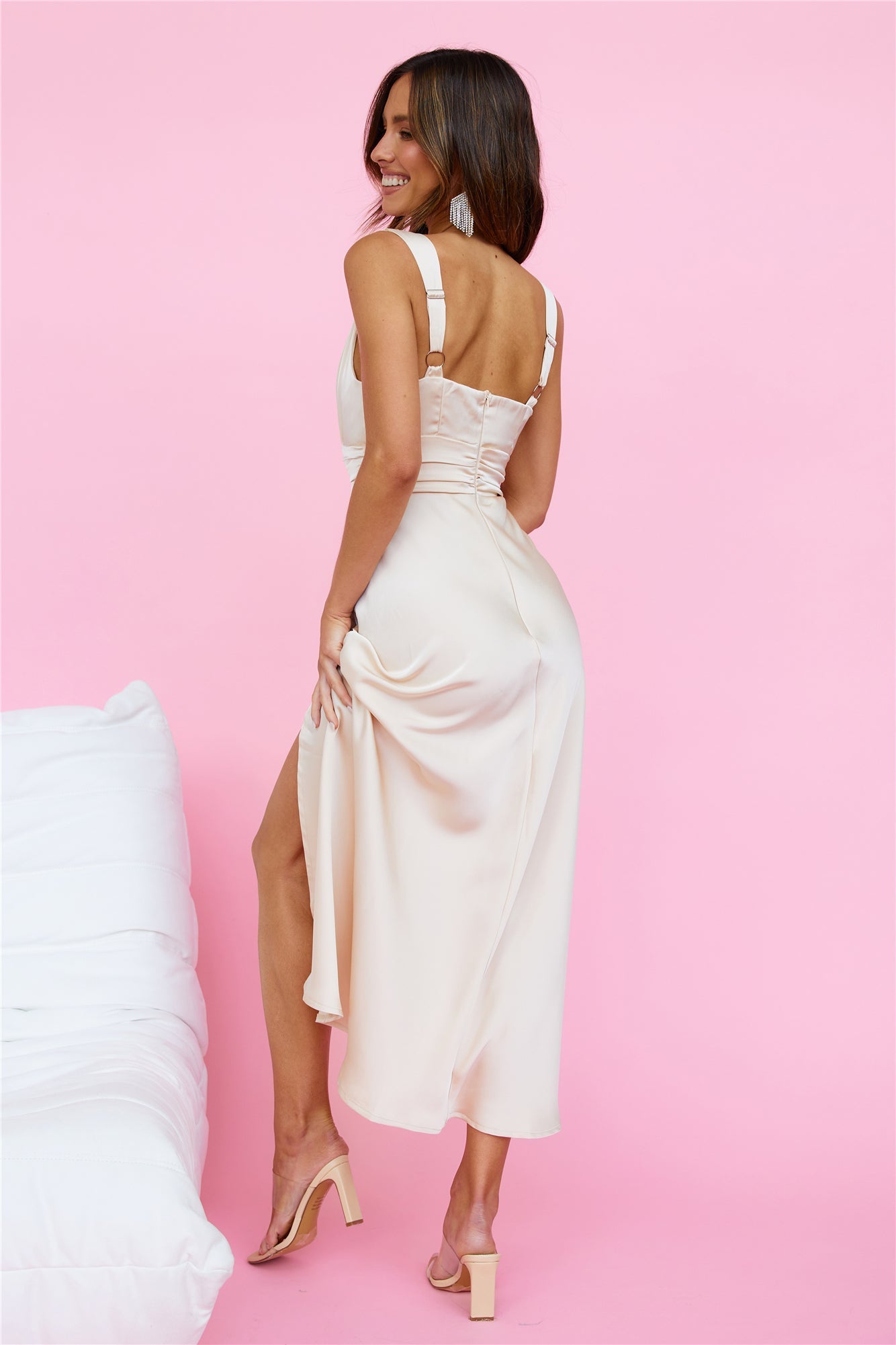 Miles Of Isla Midi Dress Champagne