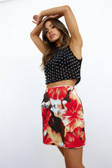 C/MEO SAY LESS HAND CROCHET TOP BLACK