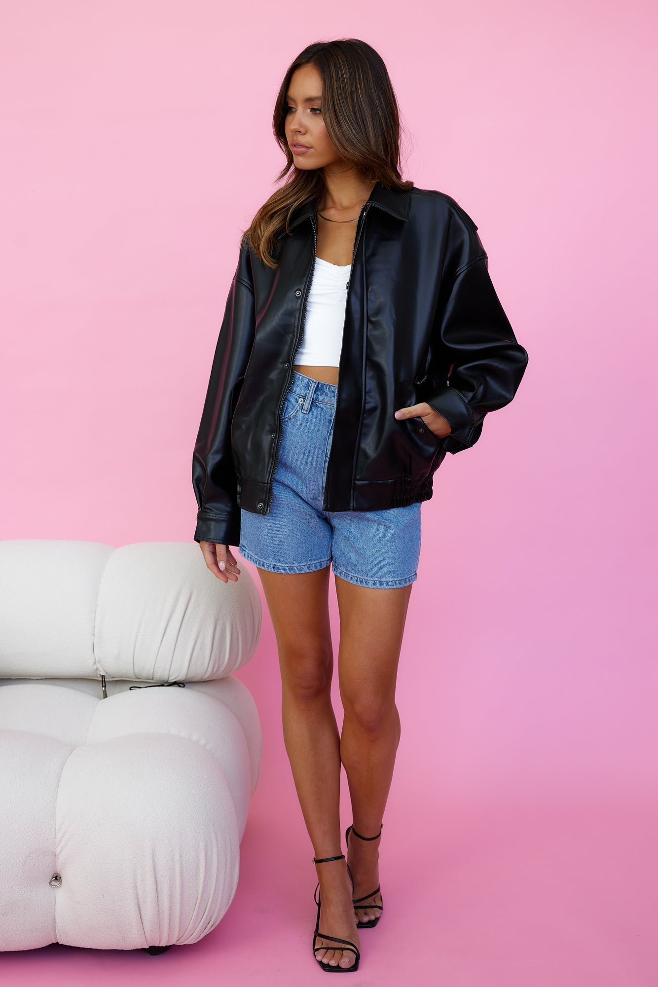 LIONESS Kenny Bomber Jacket Jet Black