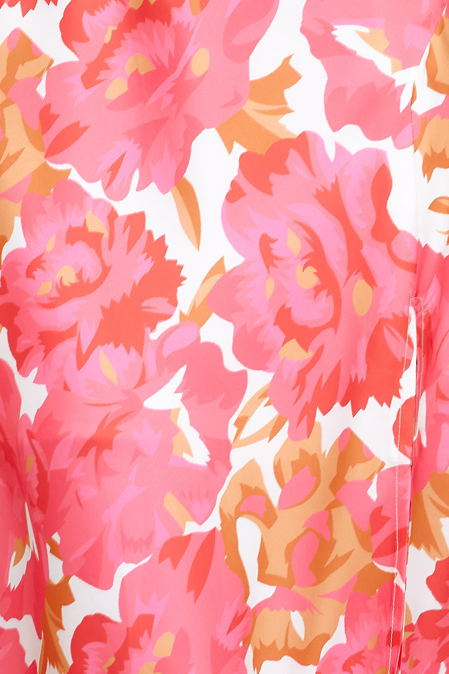 Friends Are Here Satin Midi Dress Pink
