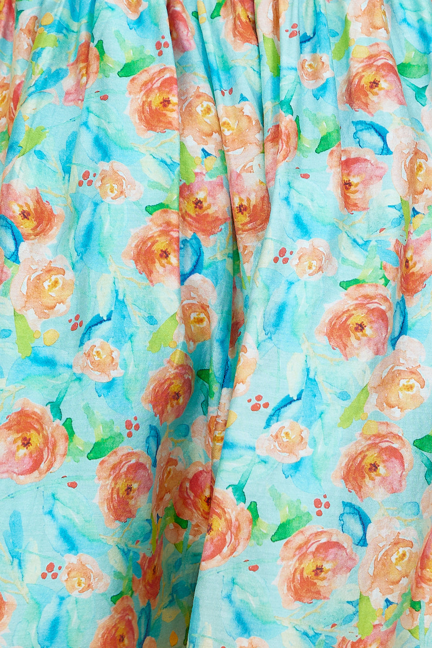 Flowery Rd Romper Blue
