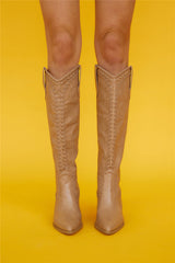 BILLINI Finley Knee High Western Boot Taupe