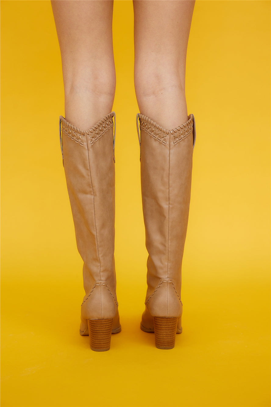 BILLINI Finley Knee High Western Boot Taupe