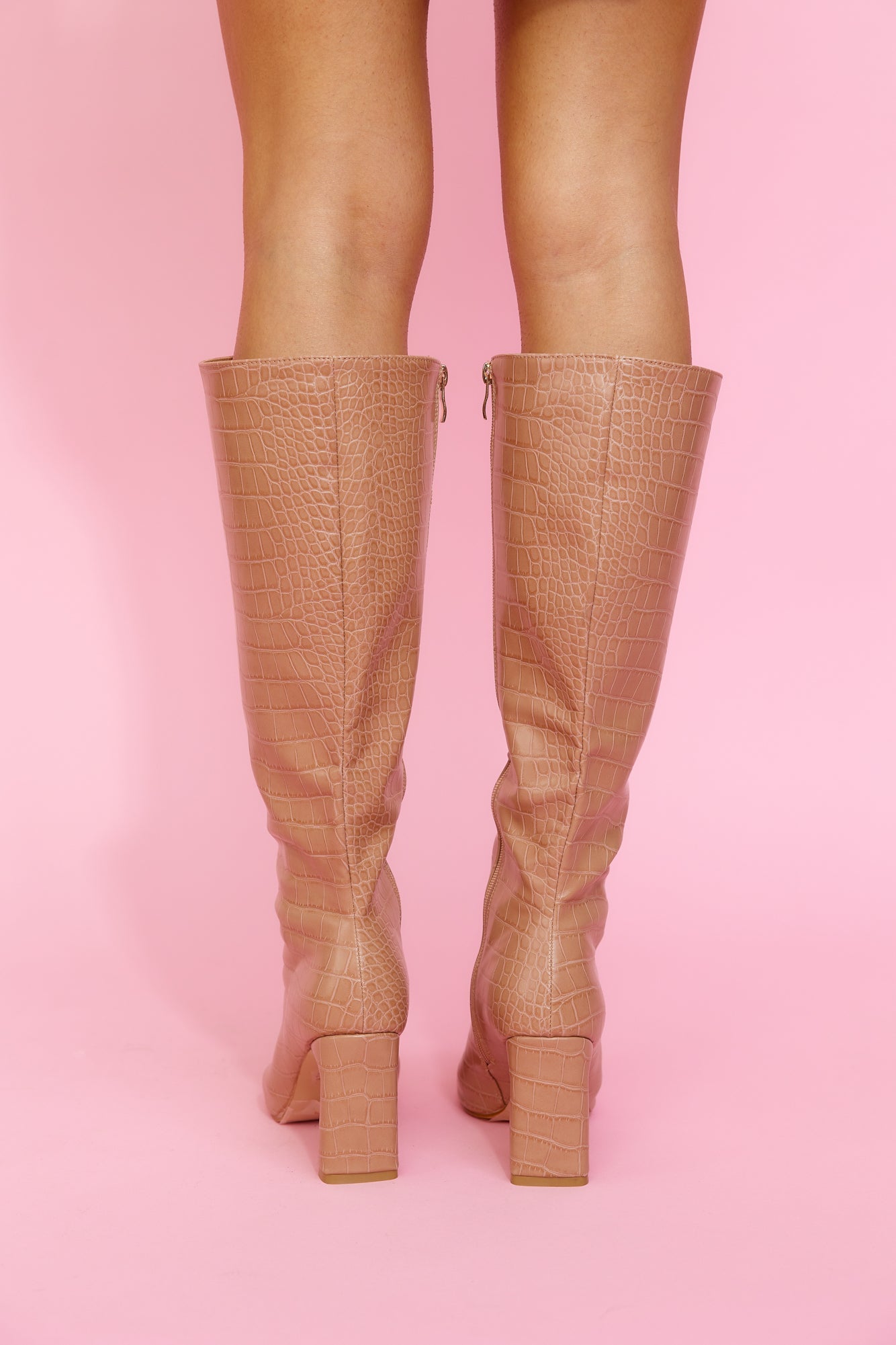 BILLINI Zadie Boots Dark Nude Croc