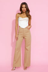Cowgirl Dance Crop Jeans Beige