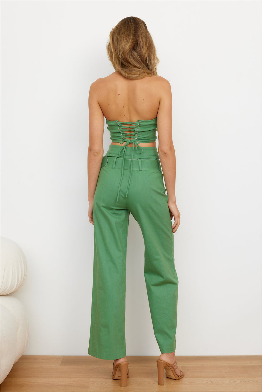 Filtered Crop Top Khaki